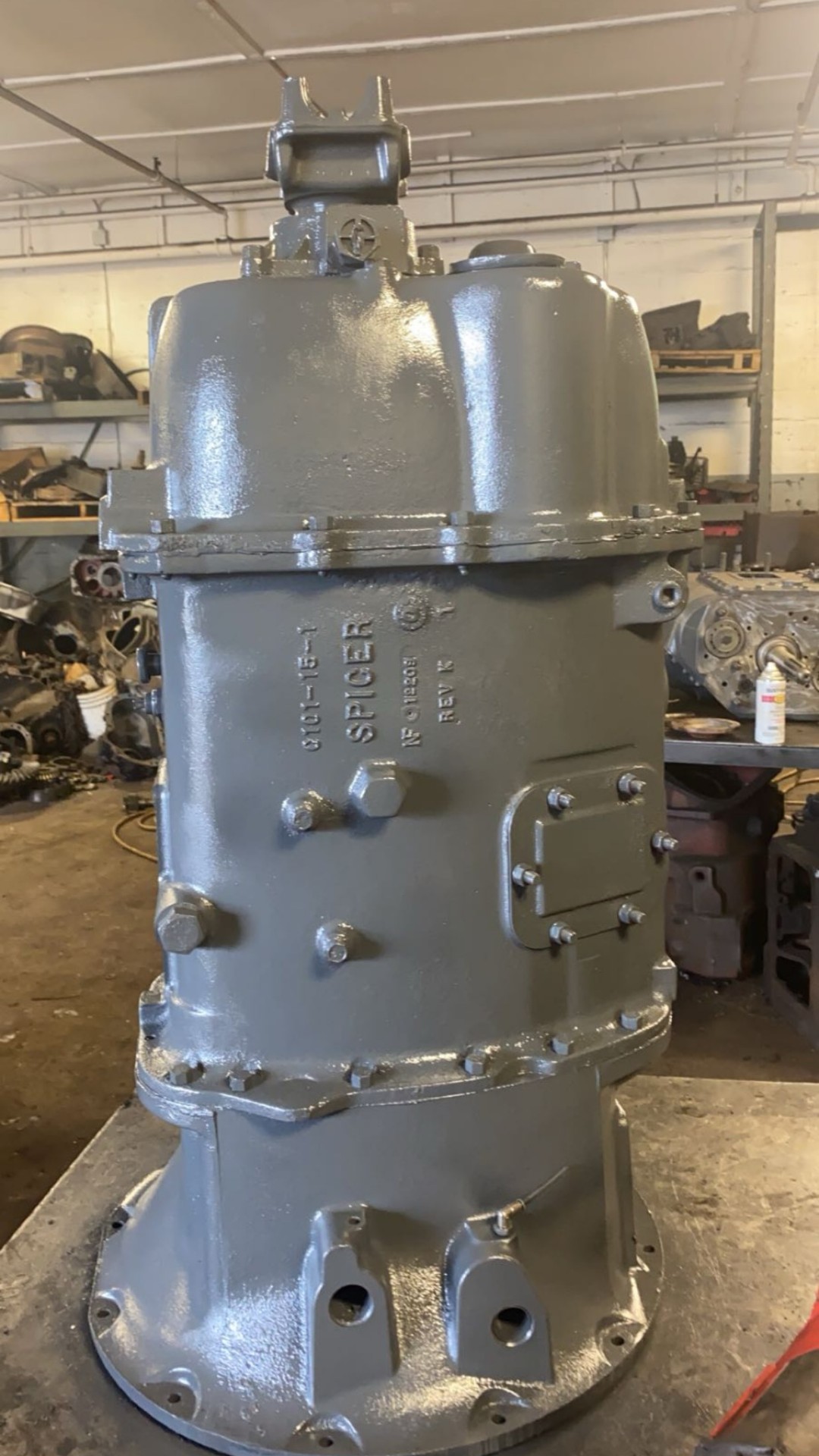 Heavy-duty commercial truck transmission rebuild in STR workshop